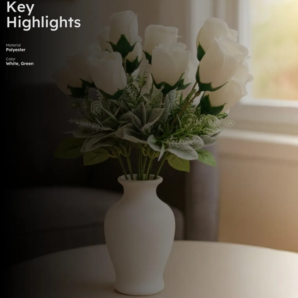 Ethereal White Rose Artificial Flower media 2