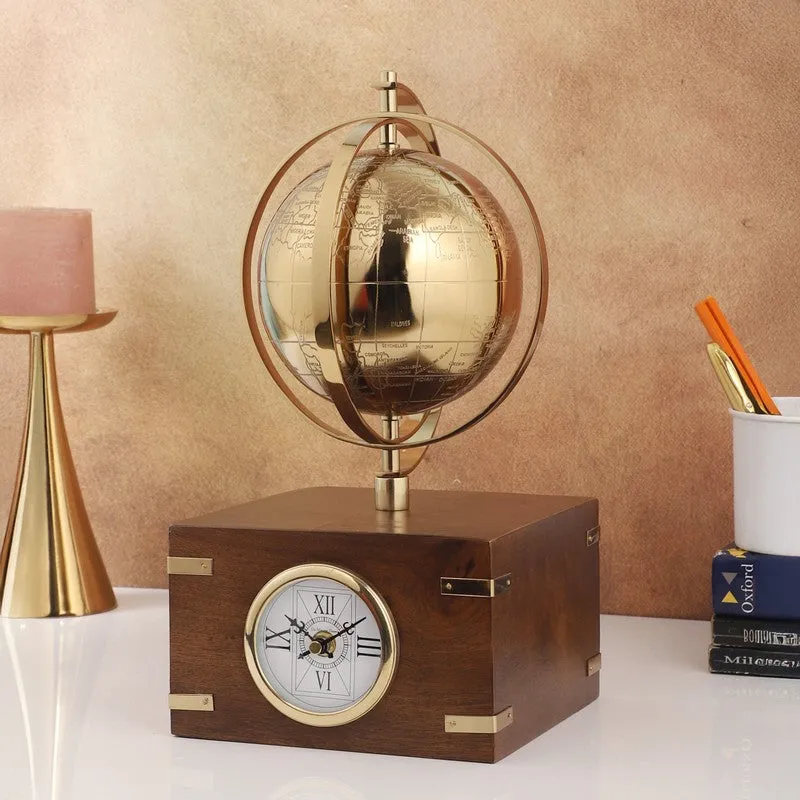 Premium Pedestal Table Clock Gold media 3
