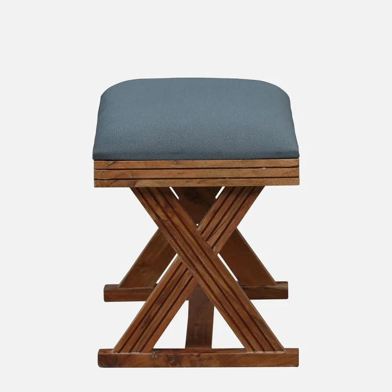 Luxury Sheesham Wood Ottomans & Pouffe - Blue media 5