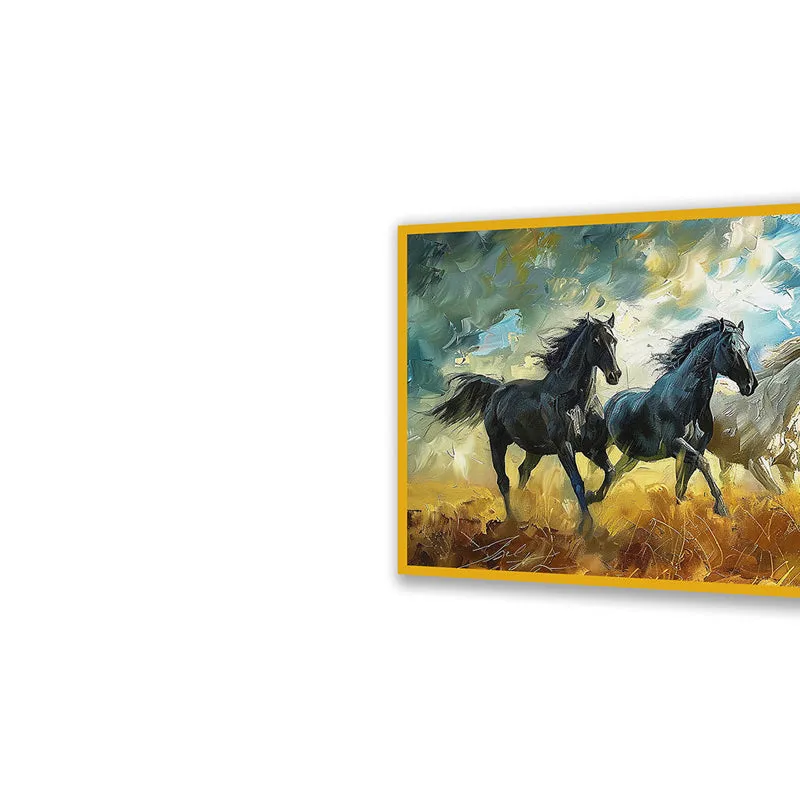 Equine Gallop Wall Art with Gold Frame media 4