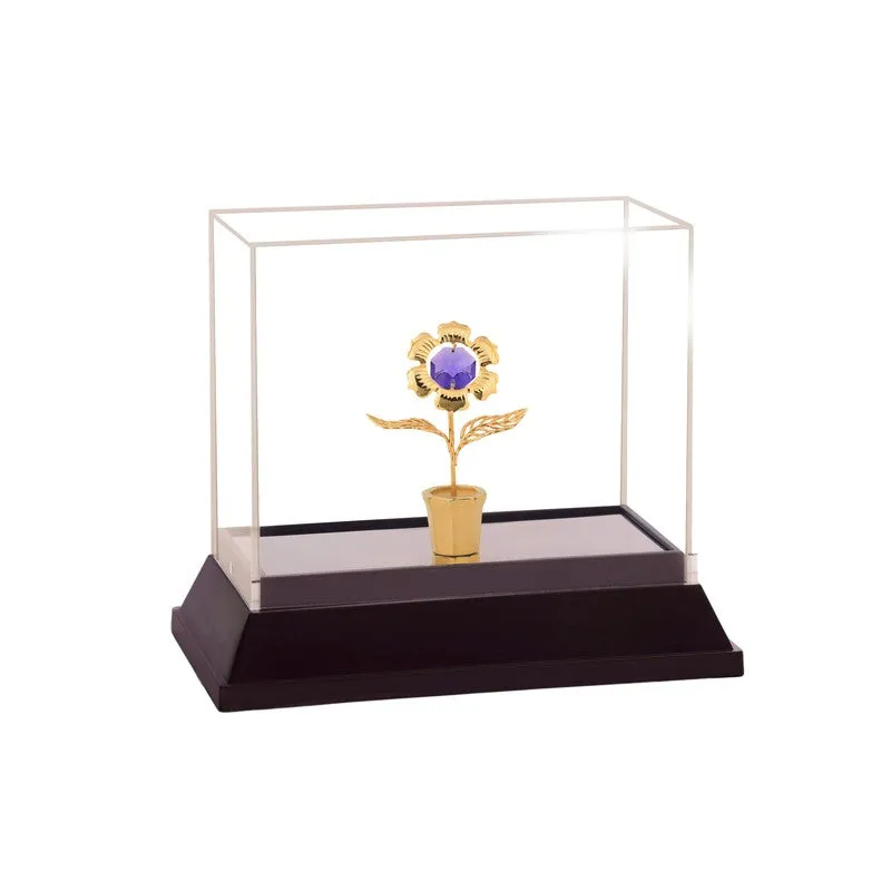 Floral Pot Crown 24K Gold Plated Mild Steel Showpiece media 4