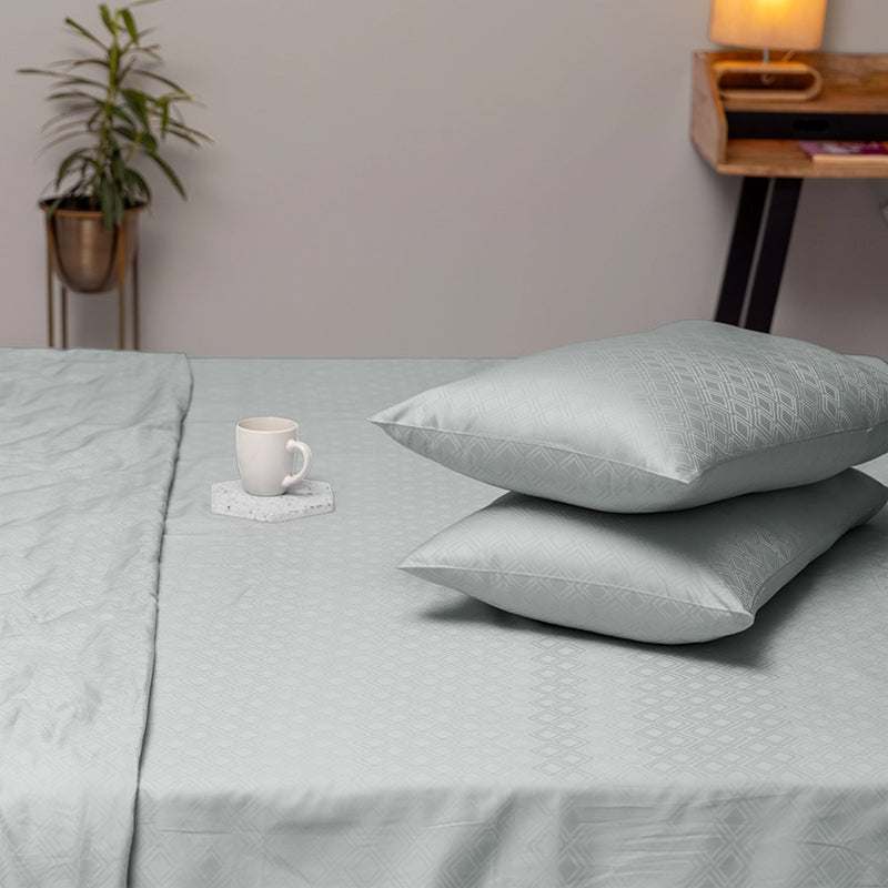 Diamond Dazz Jacquard Duvet Cover - Light Grey media 4