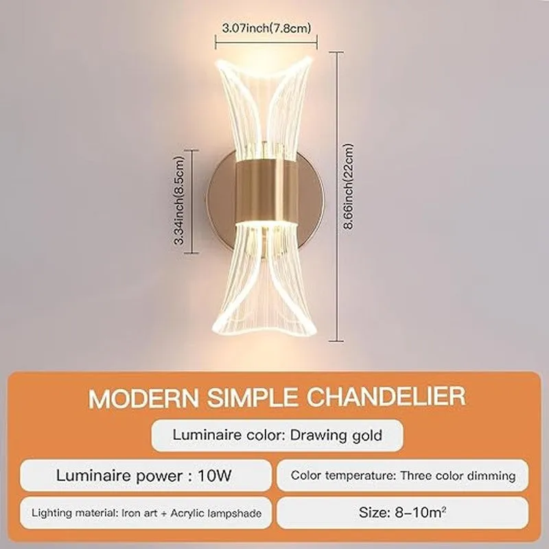 Luminous Twist Acrylic & Metal Wall Lamp media 8