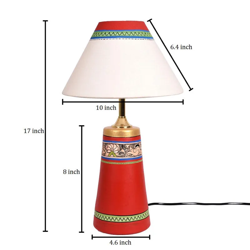 Janvi Handcrafted Terracotta Table Lamp - Multicolor media 7