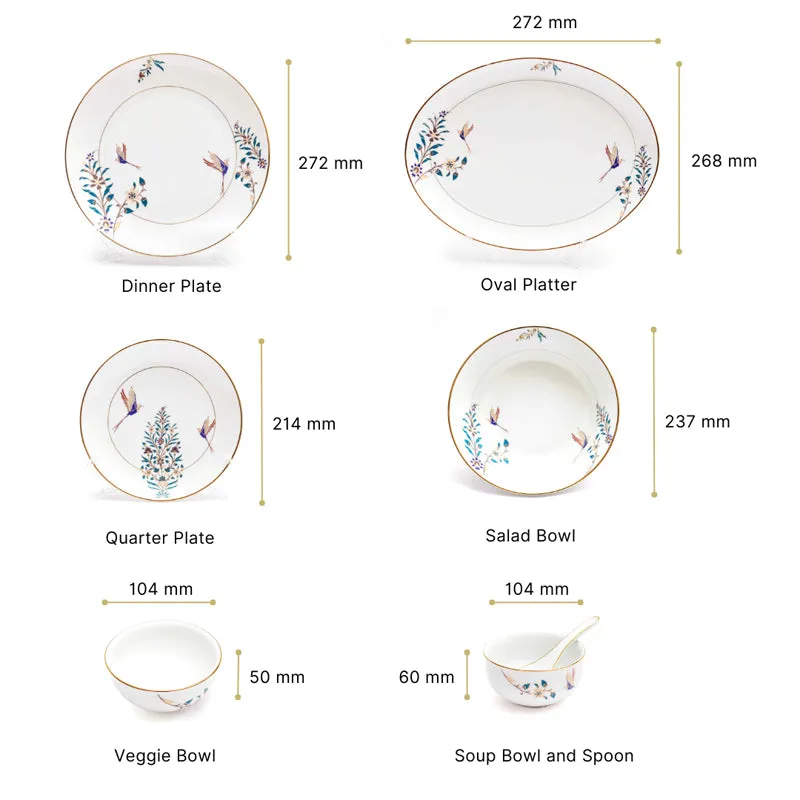 Gilded Shahi 24k Gold Brushed Porcelain Dinner Set - 33 Piece Set media 12