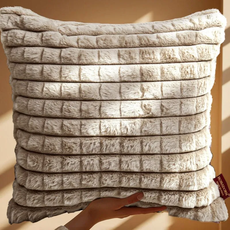 Frost Waffle Beige Cushion Cover (Square) Set of Two media 3