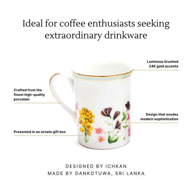 Basant 24k Gold Brushed Porcelain Coffee Mug (300 mL Each) - Set of Six media 9