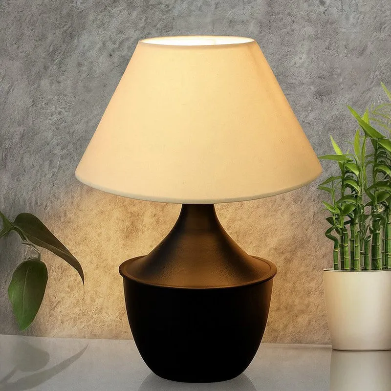 Obliqe Metal Table Lamp - Ivory,Black media 1
