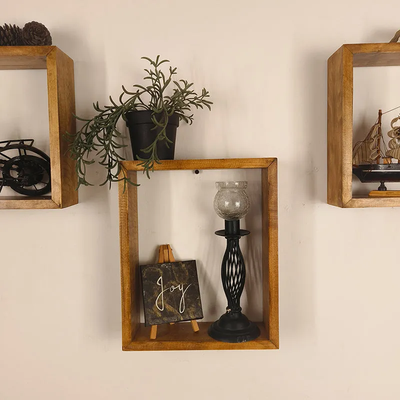Urban III Rectangular Shaped Set of 3 Wooden Wall Shelves media 5