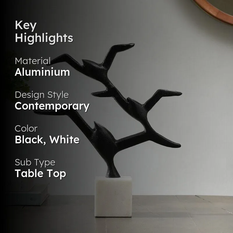 Ebony Seagull Aluminium Showpiece - Black media 2