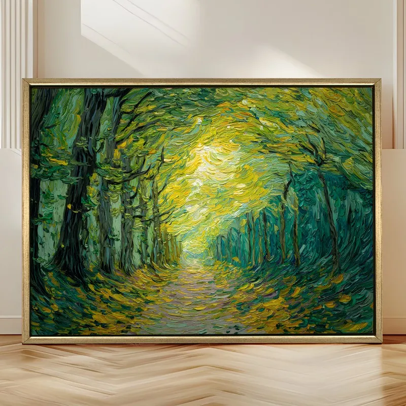 Meadowed Way Canvas Wall Painting With Frame media 4