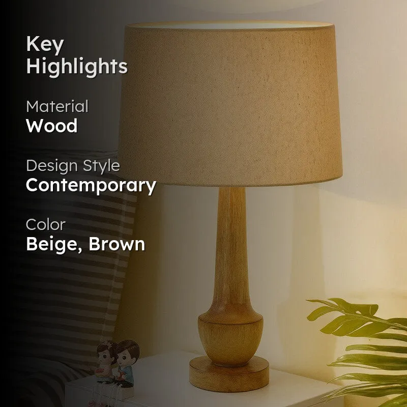 ModoGlow Dynamic Wooden Table Lamp - Beige,Brown media 2