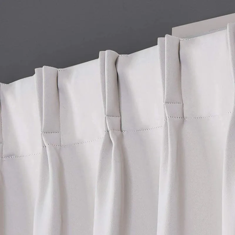 Noir Double Pinch Pleat Blackout Curtain - White media 4