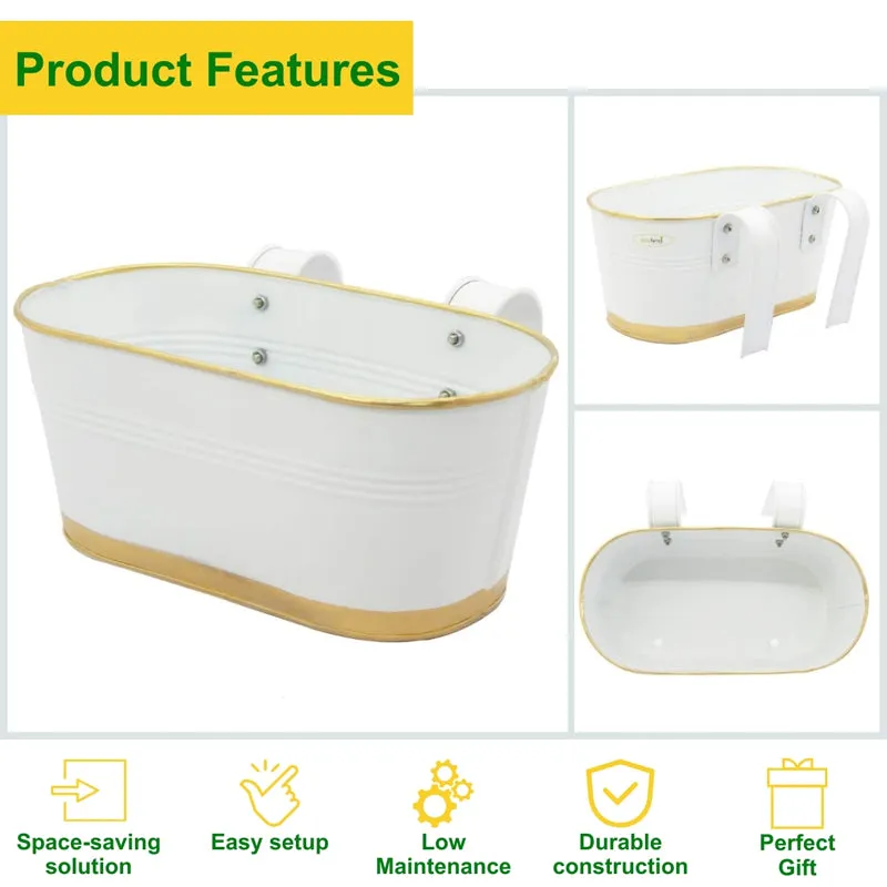 Norva Hanging Planter (White) - Set Of Six media 4