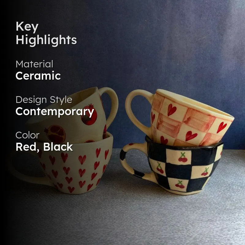 Brovo Ceramic Coffee Mug (250 mL Each) - Set of Four media 2