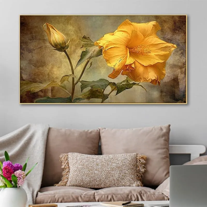 Sunlit Petal Canvas Wall Painting With Frame media 3
