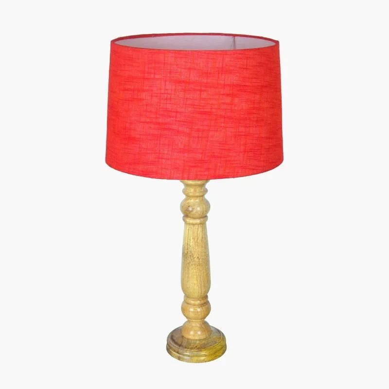 GlowWhisper Soft Light Wooden Table Lamp - Red media 4