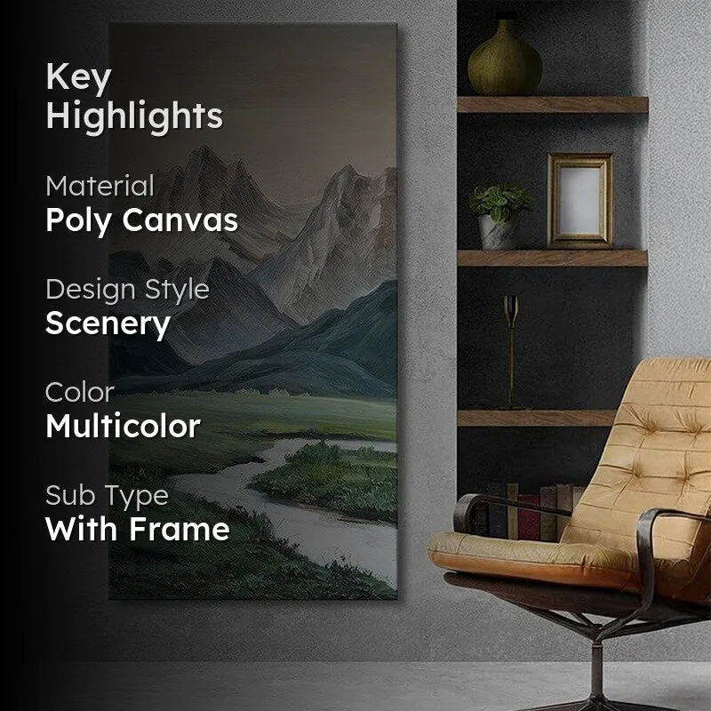 Hillside Stream Poly Canvas Wall Painting media 2