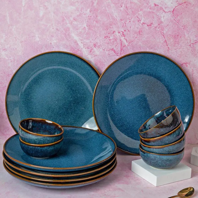 Tarangini Handmade Dinner Set (Blue) - 12 Piece Set media 1