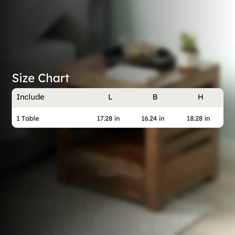 Sverix Sheesham Wooden Side & Bedside Table - Brown media 9