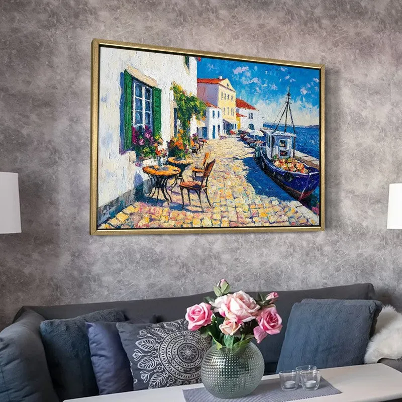 Cafe Promenade Canvas Wall Painting With Frame media 6