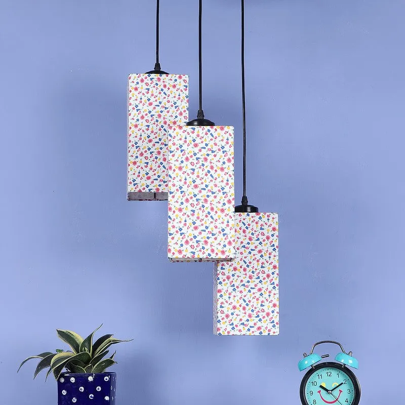 Warm Ivory Triple Metal Ceiling Lamp - Multicolor media 4