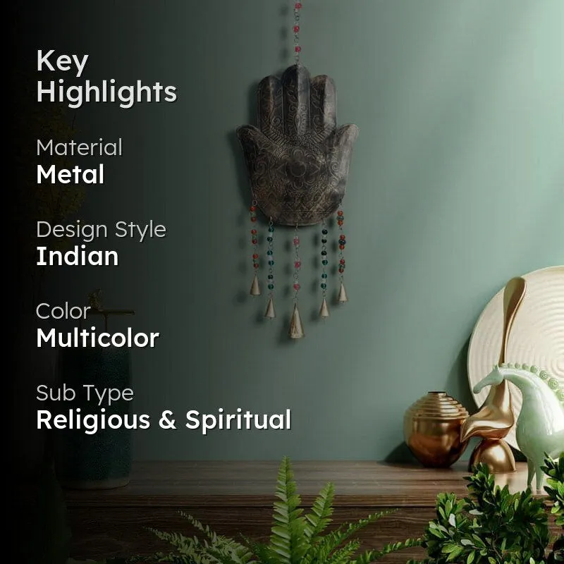 Hamsa Palm Metal Wall Accent media 2