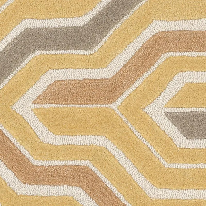 Elpis Hand Tufted Geometric Wool & Nylon Carpet - Yellow media 4