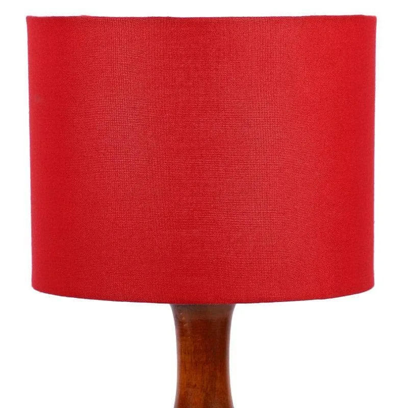 Rosa Troton Fabric Table Lamp - Red,Brown media 4