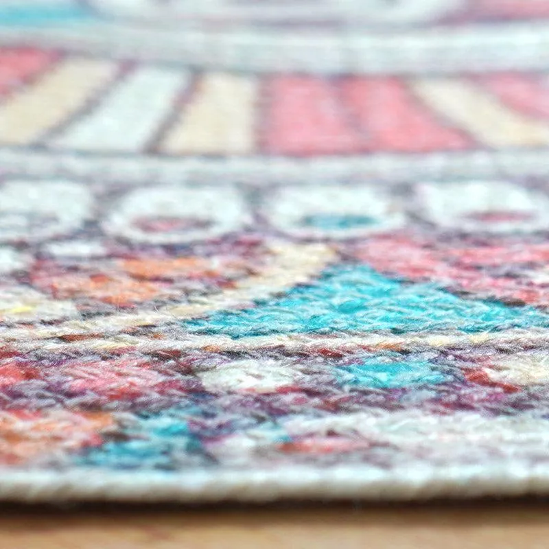 Mandala Boho Round Cotton Rug media 5