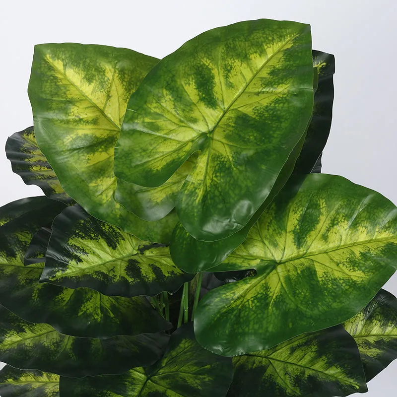 Leaflet Artificial Plant With Black Plastic Pot - 2.6 Feet media 4