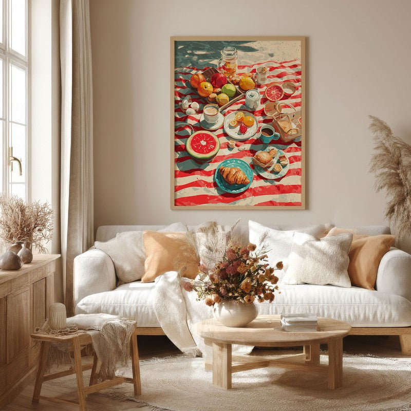 Feastora Canvas Wall Painting With Brown Frame