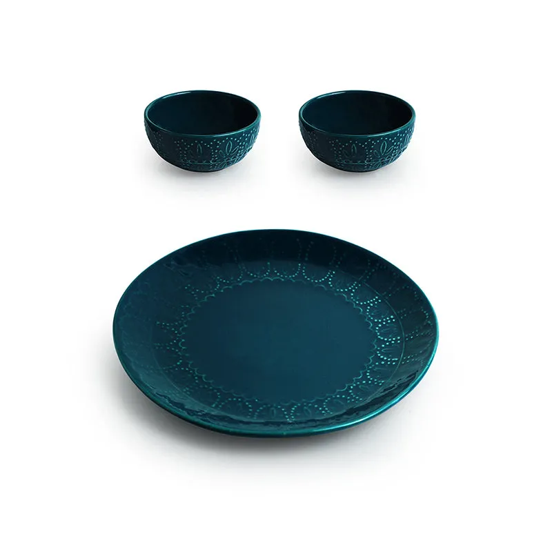 Forest Fern Ceramic Dinner Set - 3 Piece Set media 3