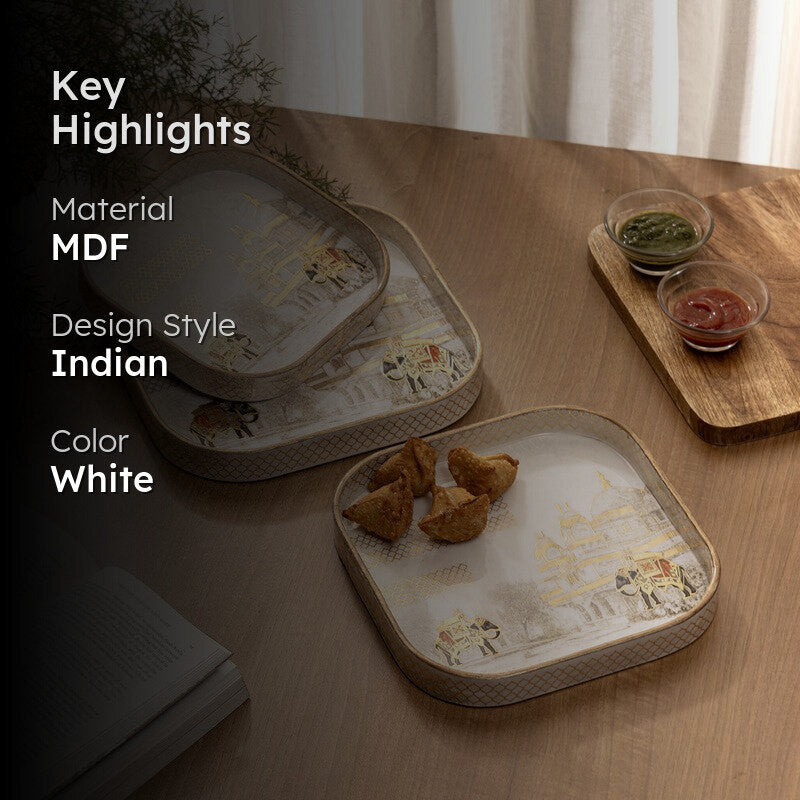 MeadowPrint Rectangle MDF Serving Tray - Set Of Three media 2
