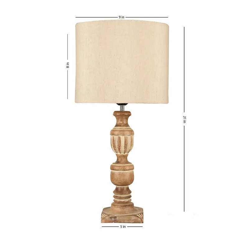Candela Carve Fabric Table Lamp - Ivory media 5