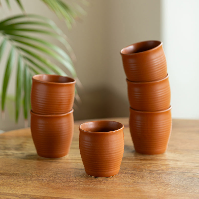 Mitti Microwave Safe Ceramic Kulhad (160 ML) - Set Of Six