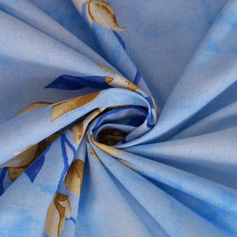 Bethany Blue Cotton Bedsheet - 400 TC media 5