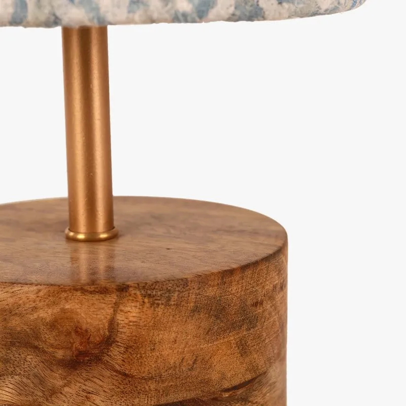 Orange Tree Flake Mango Wood Table Lamp Blue - Multicolor media 4