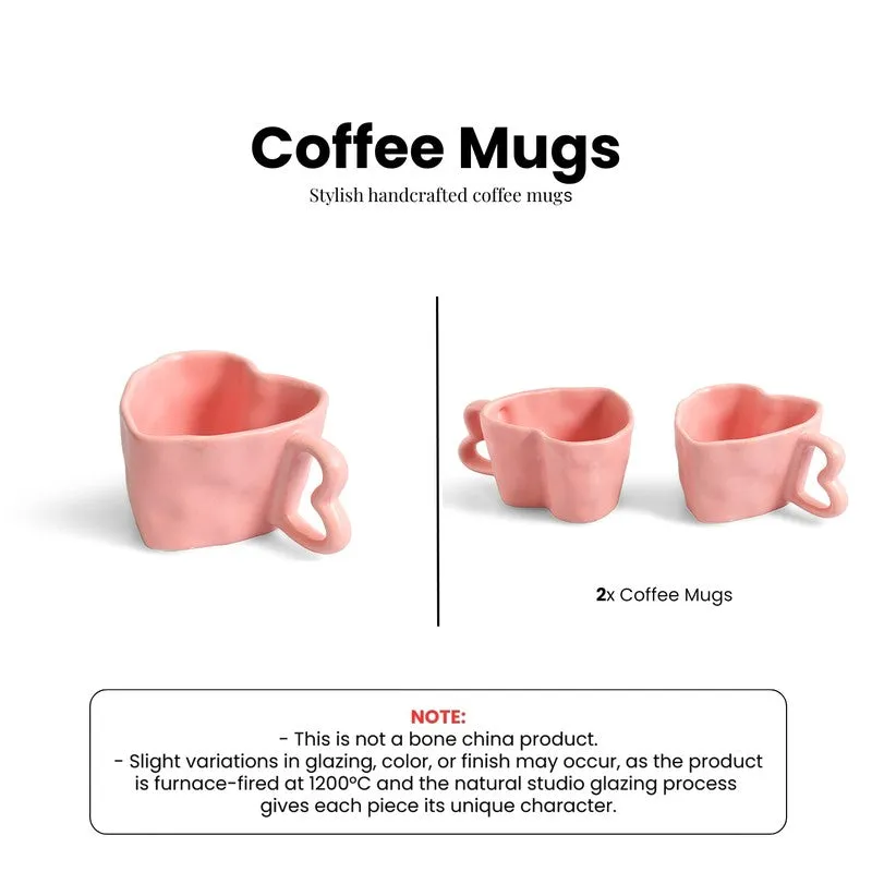 Heart Ceramic Coffee Mug (250 mL Each) - Set Of Two media 6