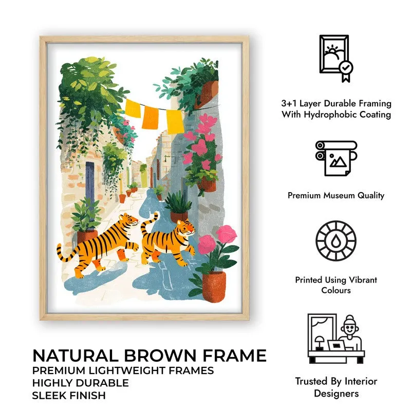Sunwashed Canvas Wall Painting - Brown Frame media 10