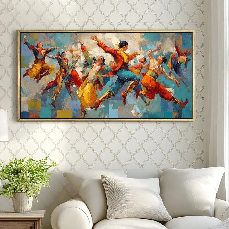 Rhythmic Leap Canvas Wall Painting With Frame media 4