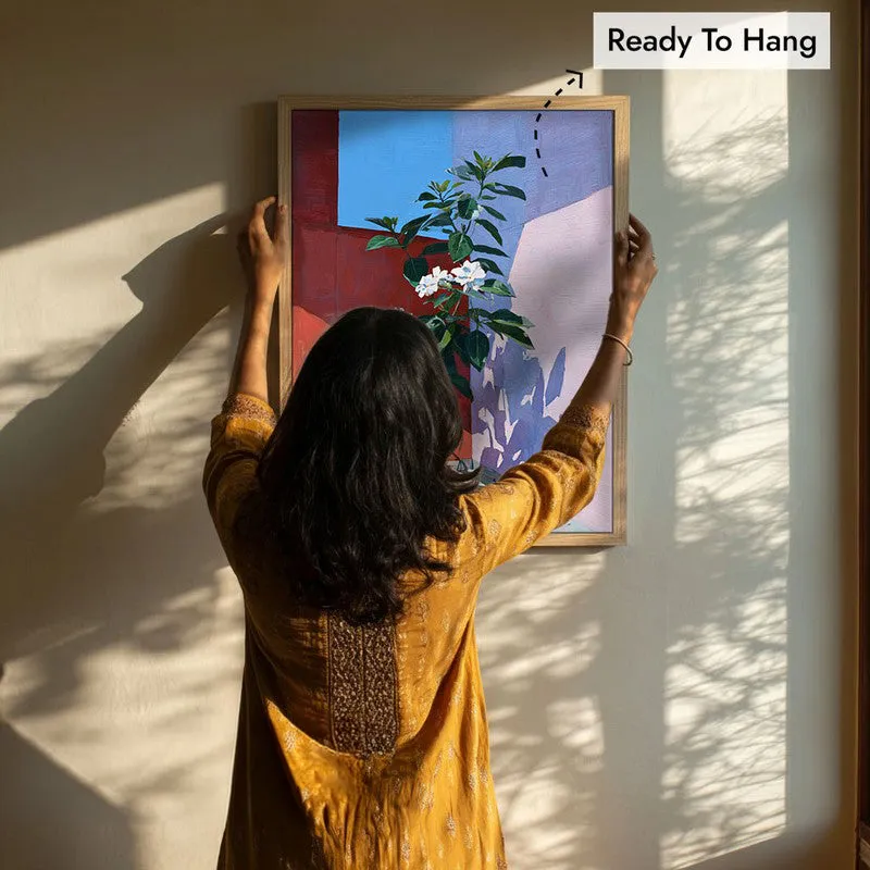 Sunset Stem Canvas Wall Painting - Brown Frame media 8
