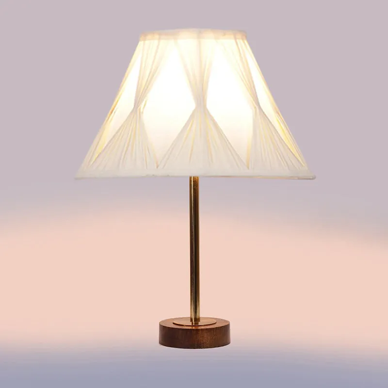 Pleatra Pinch Rodin Wooden Table Lamp - Ivory,Gold,Brown media 5