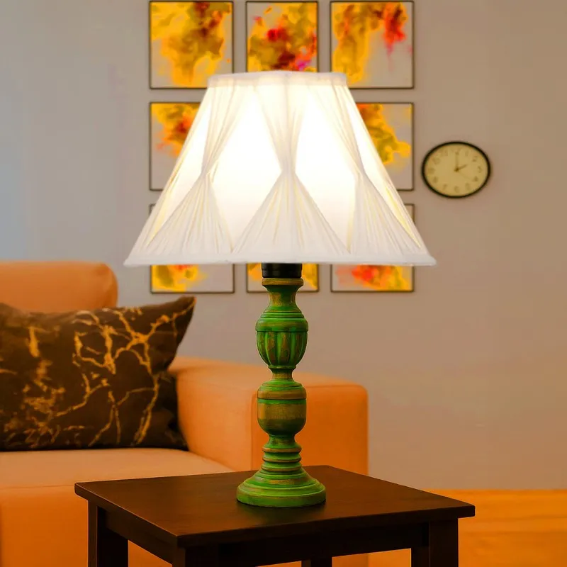 Arvello Vela Wooden Table Lamp - Ivory media 3