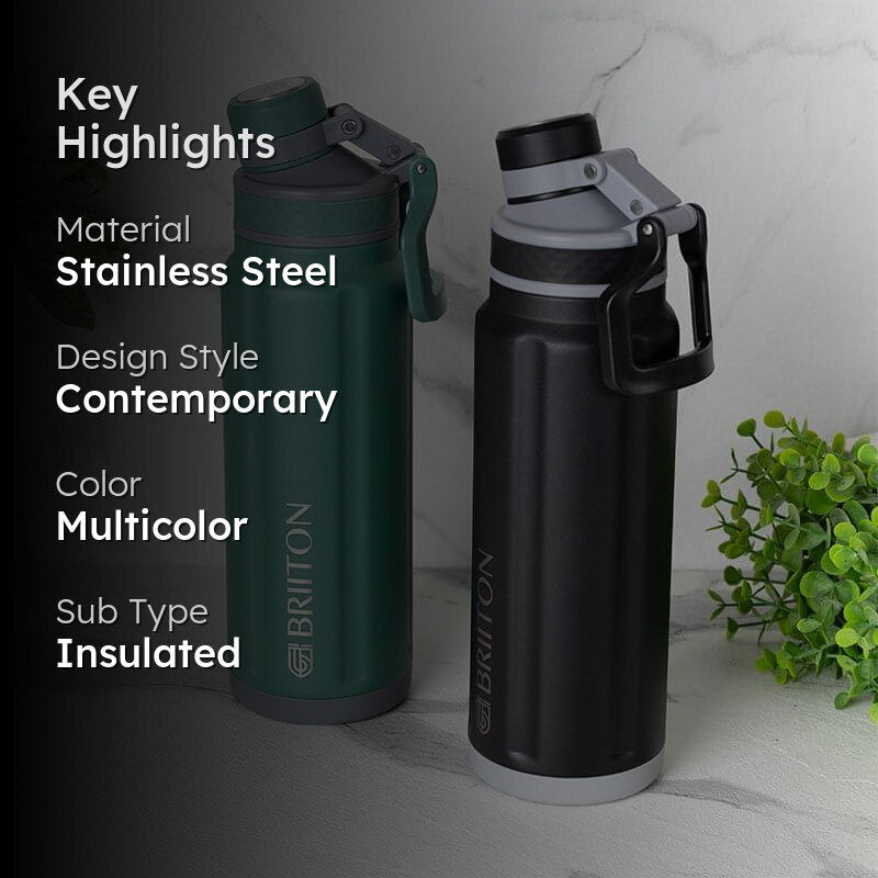 Aqua Alchemy Hot & Cold Thermos Water Bottle (Green & Black, 750 mL Each) - Set Of Two media 2