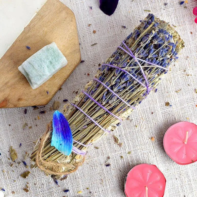 White Sage With Lavender And Amazonite Crystal media 3