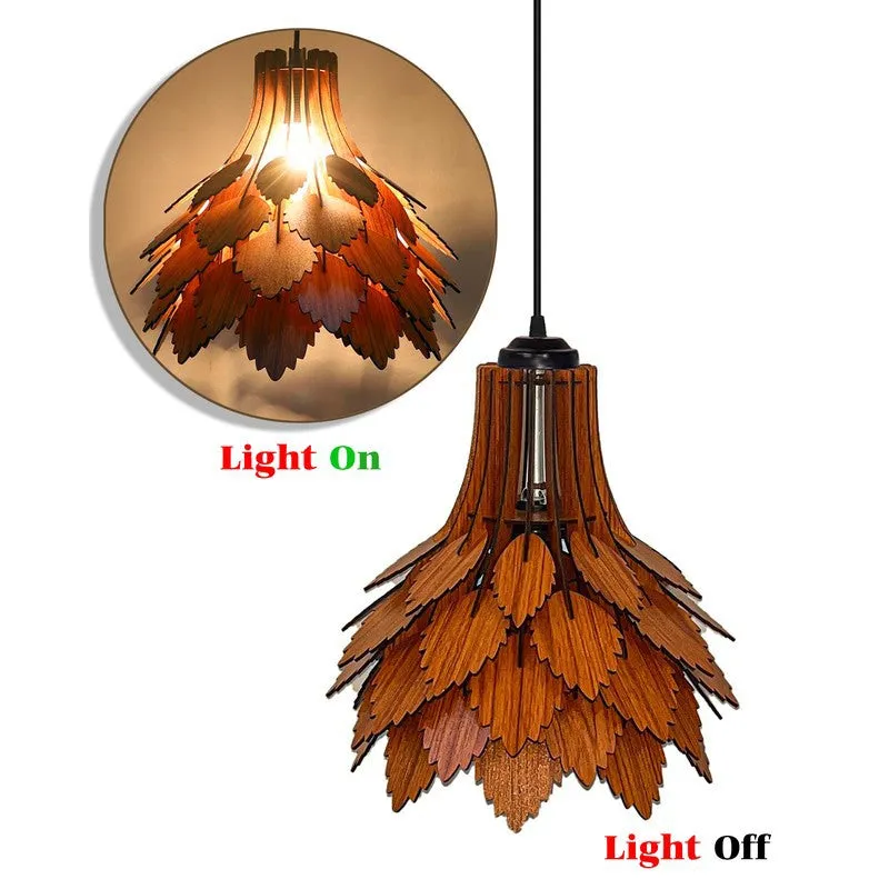 ZenithLight Luxury Wooden Ceiling Lamp media 4