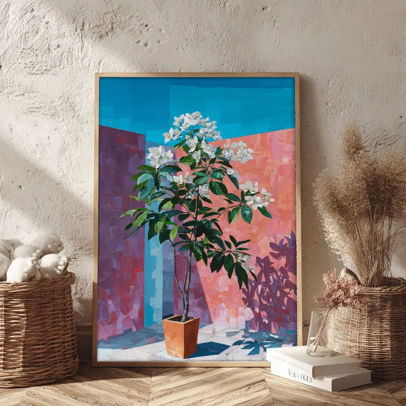 Corner Bloom Canvas Wall Painting - Brown Frame media 3