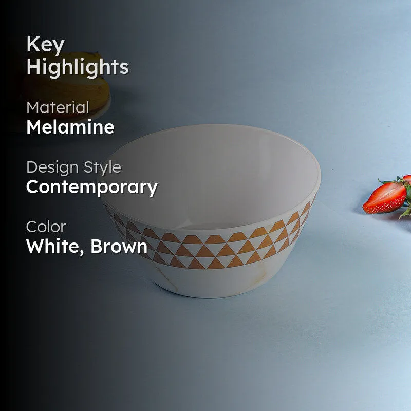 Jisho Snack Bowl (White & Brown) - 750 ML media 2