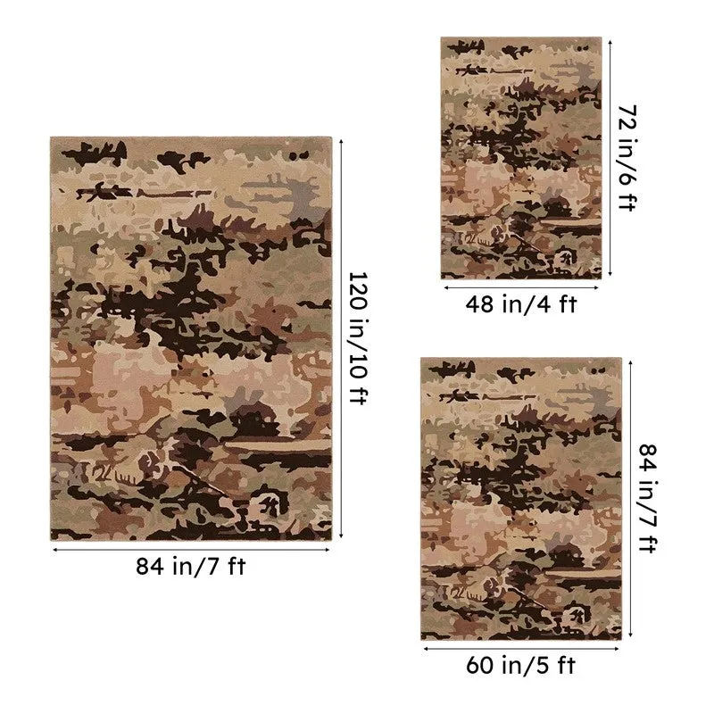 Sobek Hand Tufted Abstract Wool & Nylon Carpet - Brown media 15